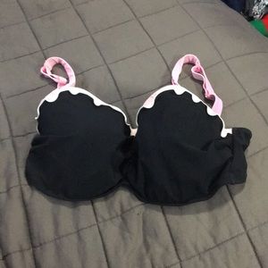 Pink and black swimsuit top